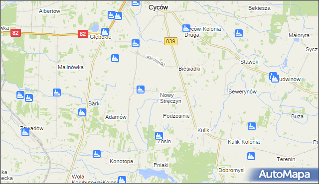 mapa Nowy Stręczyn, Nowy Stręczyn na mapie Targeo