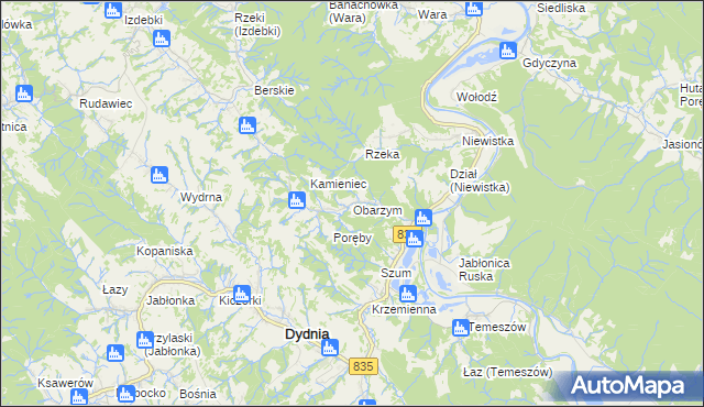 mapa Obarzym, Obarzym na mapie Targeo