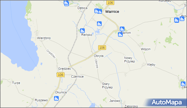 mapa Obryta, Obryta na mapie Targeo