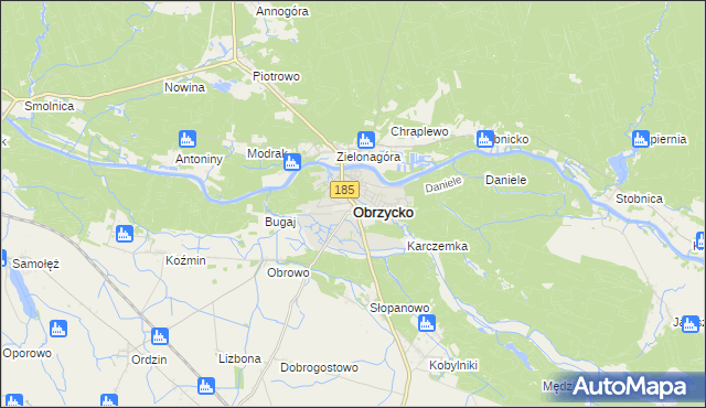 mapa Obrzycko, Obrzycko na mapie Targeo