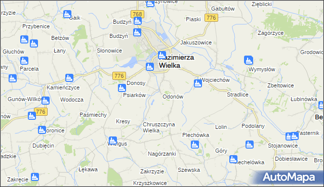 mapa Odonów, Odonów na mapie Targeo
