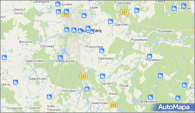 mapa Ogartówko, Ogartówko na mapie Targeo