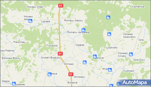 mapa Oględa, Oględa na mapie Targeo