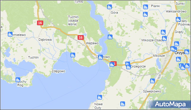 mapa Okartowo, Okartowo na mapie Targeo
