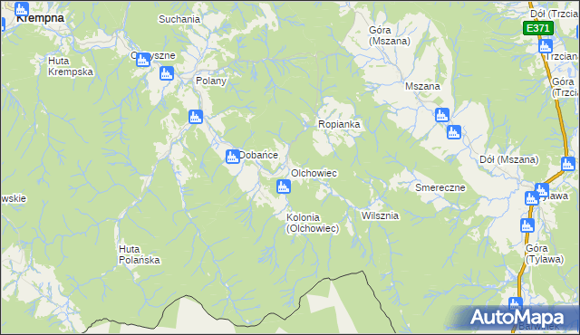 mapa Olchowiec gmina Dukla, Olchowiec gmina Dukla na mapie Targeo