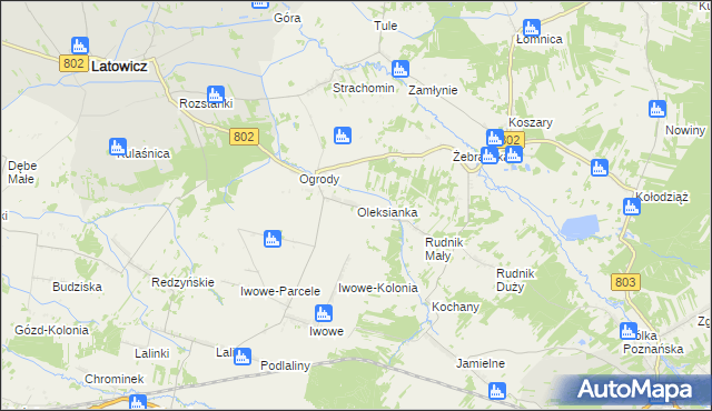mapa Oleksianka, Oleksianka na mapie Targeo