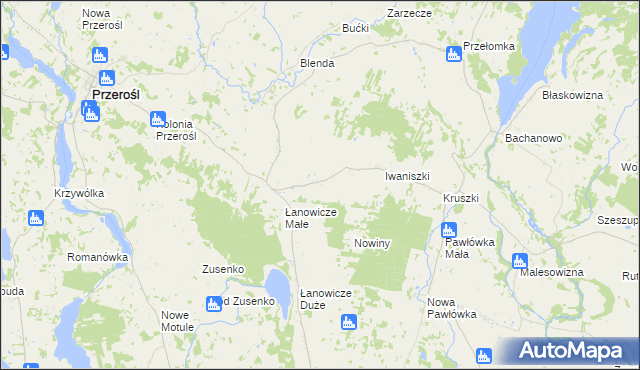 mapa Olszanka gmina Przerośl, Olszanka gmina Przerośl na mapie Targeo