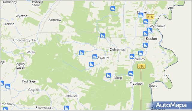 mapa Olszanki, Olszanki na mapie Targeo
