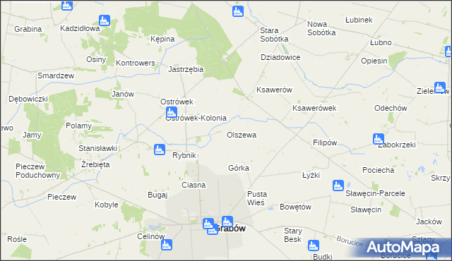 mapa Olszewa, Olszewa na mapie Targeo