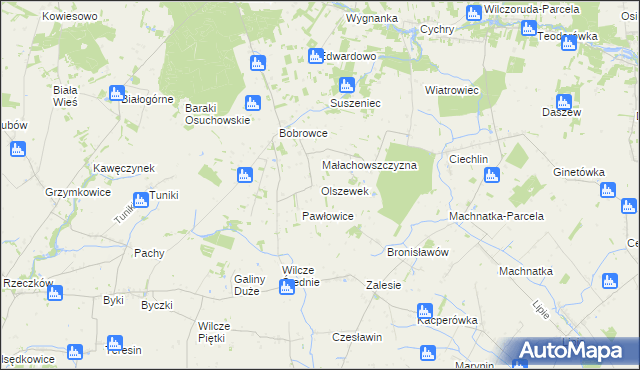 mapa Olszewek gmina Mszczonów, Olszewek gmina Mszczonów na mapie Targeo