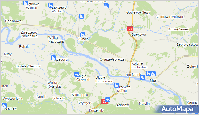 mapa Ołtarze-Gołacze, Ołtarze-Gołacze na mapie Targeo