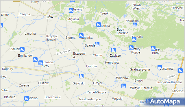 mapa Olunin, Olunin na mapie Targeo
