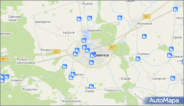 mapa Opalenica powiat nowotomyski, Opalenica powiat nowotomyski na mapie Targeo