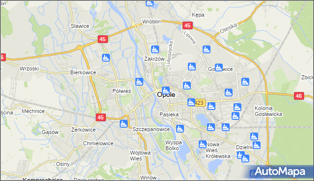 mapa Opola, Opole na mapie Targeo
