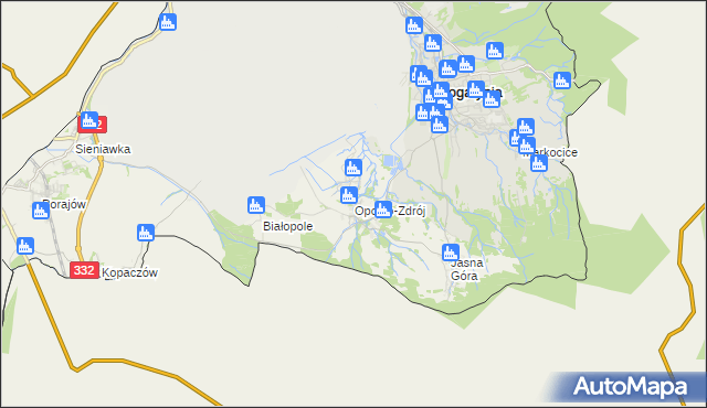 mapa Opolno-Zdrój, Opolno-Zdrój na mapie Targeo