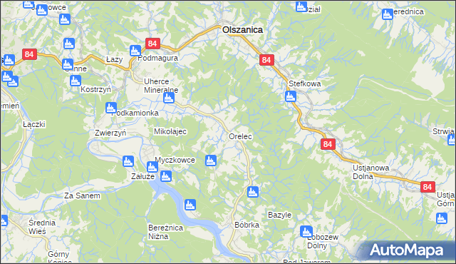 mapa Orelec, Orelec na mapie Targeo