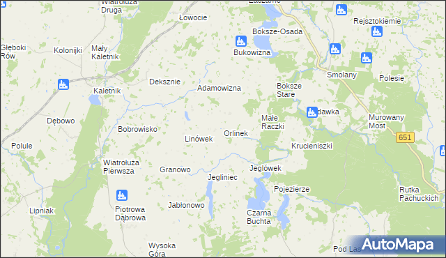 mapa Orlinek gmina Krasnopol, Orlinek gmina Krasnopol na mapie Targeo