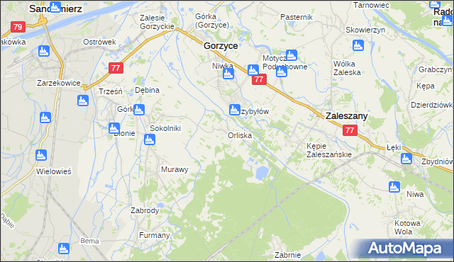 mapa Orliska, Orliska na mapie Targeo