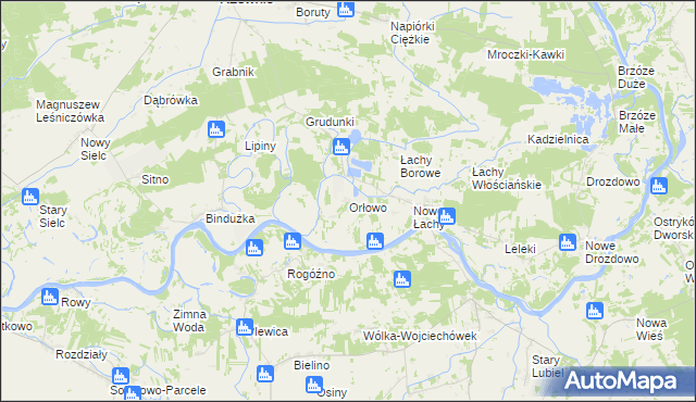 mapa Orłowo gmina Rzewnie, Orłowo gmina Rzewnie na mapie Targeo