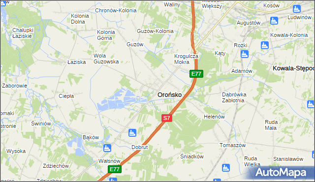 mapa Orońsko, Orońsko na mapie Targeo