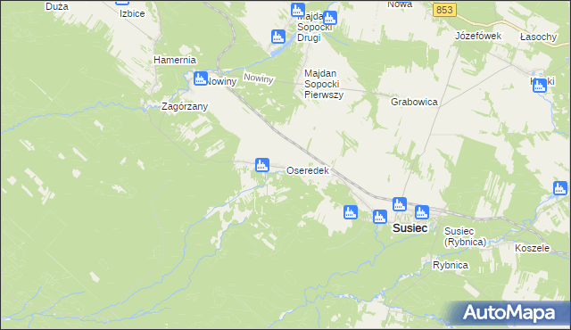 mapa Oseredek, Oseredek na mapie Targeo