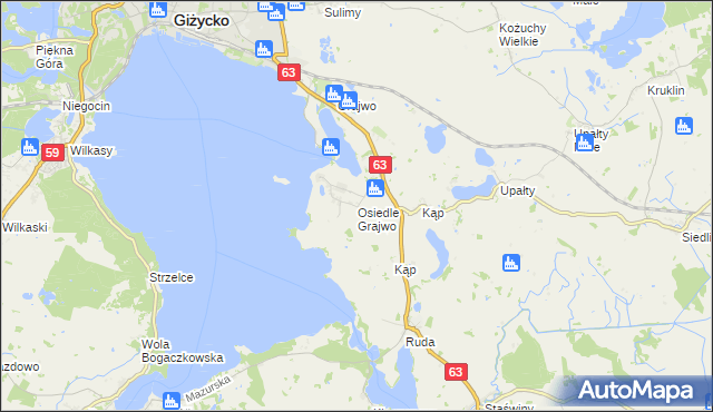mapa Osiedle Grajwo, Osiedle Grajwo na mapie Targeo