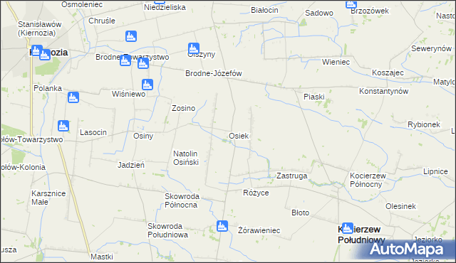 mapa Osiek gmina Kocierzew Południowy, Osiek gmina Kocierzew Południowy na mapie Targeo