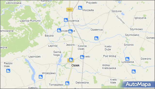 mapa Osiek-Kolonia, Osiek-Kolonia na mapie Targeo