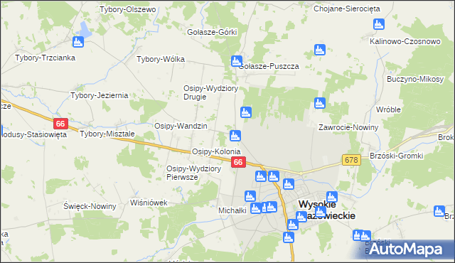 mapa Osipy-Lepertowizna, Osipy-Lepertowizna na mapie Targeo