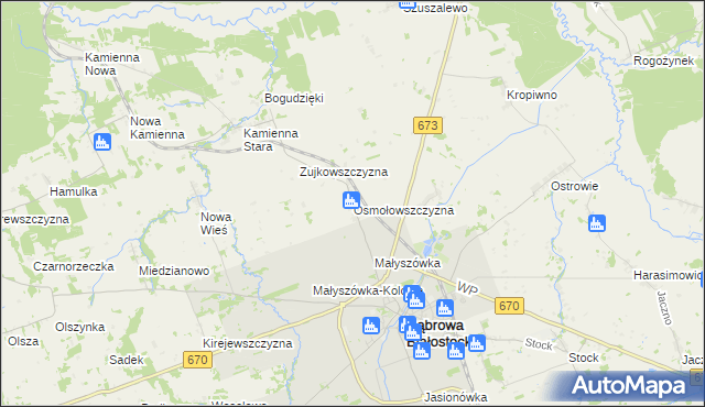 mapa Osmołowszczyzna, Osmołowszczyzna na mapie Targeo