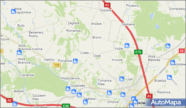 mapa Osse, Osse na mapie Targeo