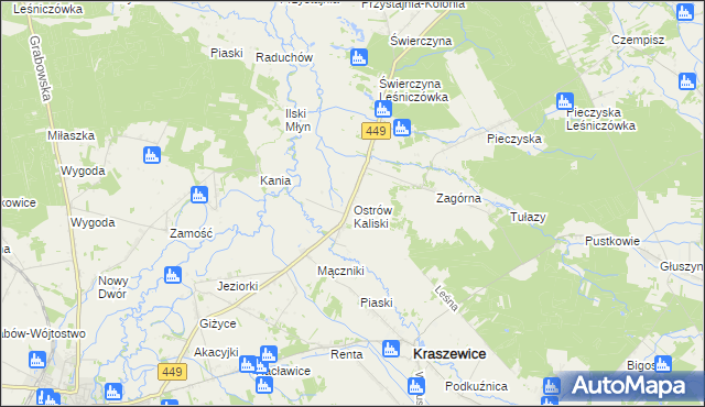 mapa Ostrów Kaliski, Ostrów Kaliski na mapie Targeo
