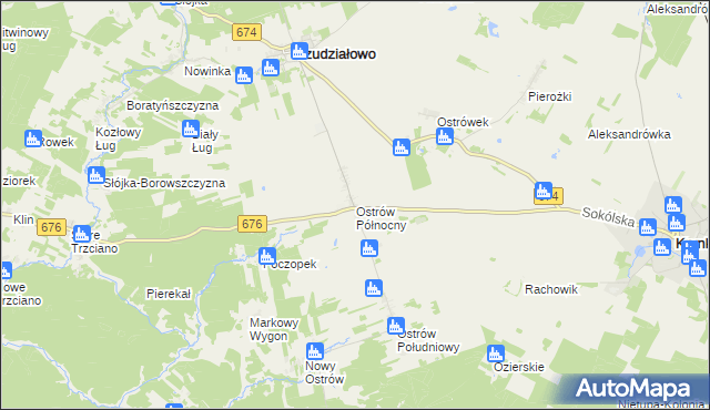 mapa Ostrów Północny, Ostrów Północny na mapie Targeo