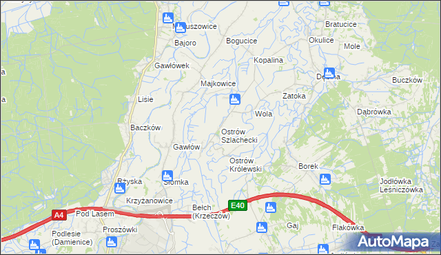 mapa Ostrów Szlachecki, Ostrów Szlachecki na mapie Targeo