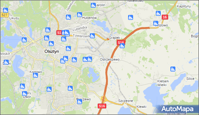 mapa Ostrzeszewo, Ostrzeszewo na mapie Targeo