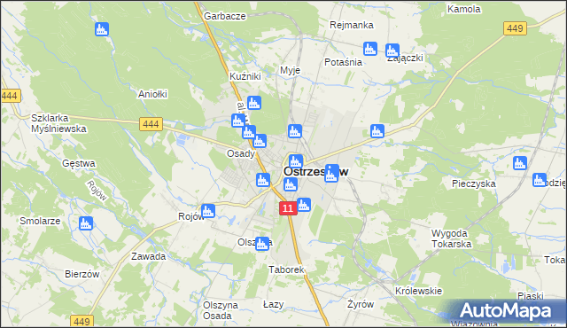 mapa Ostrzeszów, Ostrzeszów na mapie Targeo