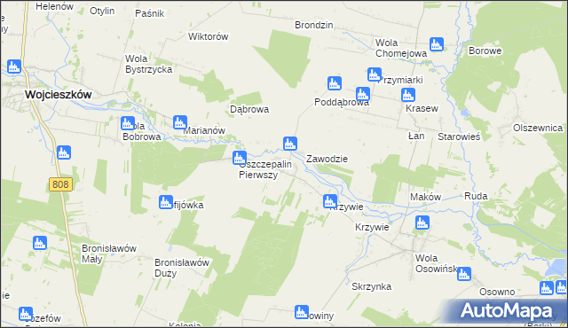 mapa Oszczepalin Drugi, Oszczepalin Drugi na mapie Targeo