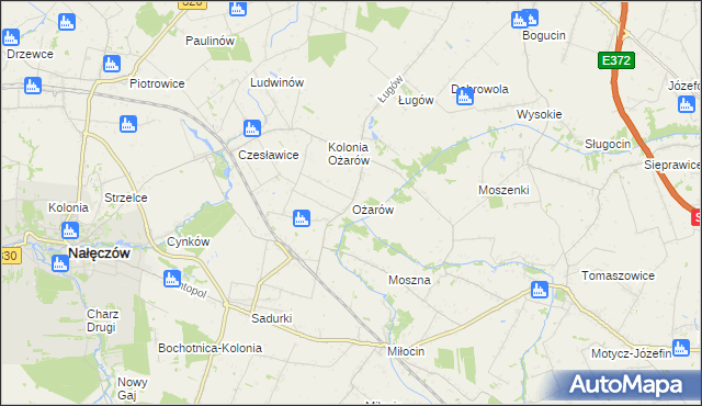 mapa Ożarów gmina Jastków, Ożarów gmina Jastków na mapie Targeo