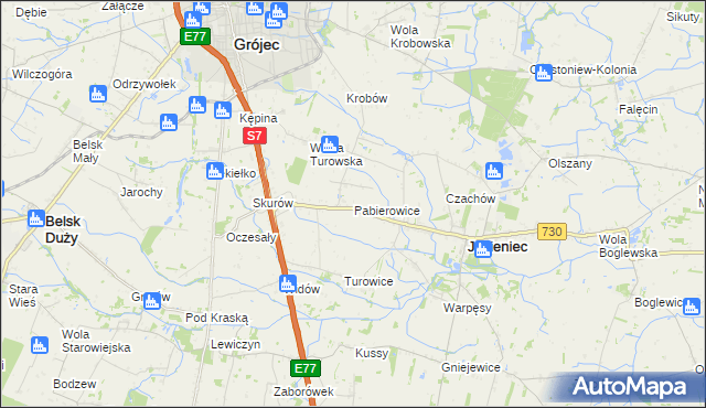 mapa Pabierowice, Pabierowice na mapie Targeo