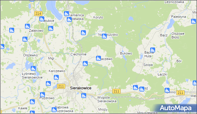 mapa Paczewo, Paczewo na mapie Targeo