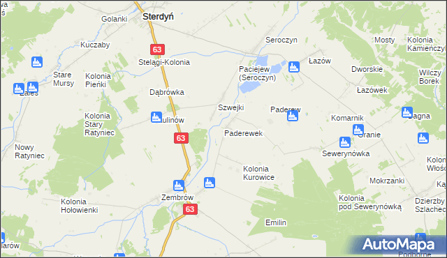 mapa Paderewek, Paderewek na mapie Targeo