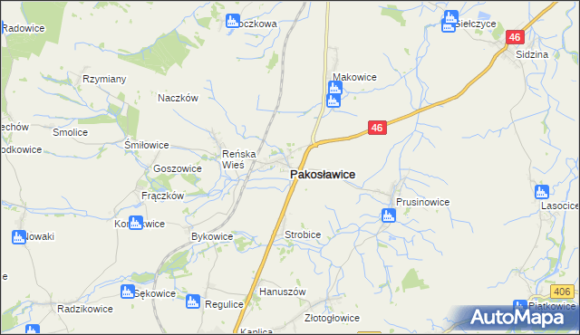 mapa Pakosławice, Pakosławice na mapie Targeo