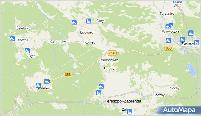mapa Panasówka, Panasówka na mapie Targeo
