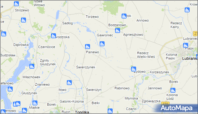 mapa Paniewek, Paniewek na mapie Targeo