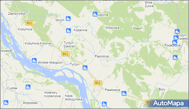 mapa Paprotnia gmina Stężyca, Paprotnia gmina Stężyca na mapie Targeo