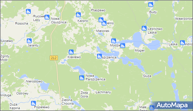 mapa Parszczenica, Parszczenica na mapie Targeo