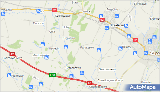 mapa Paruszewo, Paruszewo na mapie Targeo