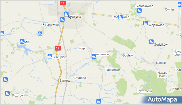 mapa Paruszowice, Paruszowice na mapie Targeo