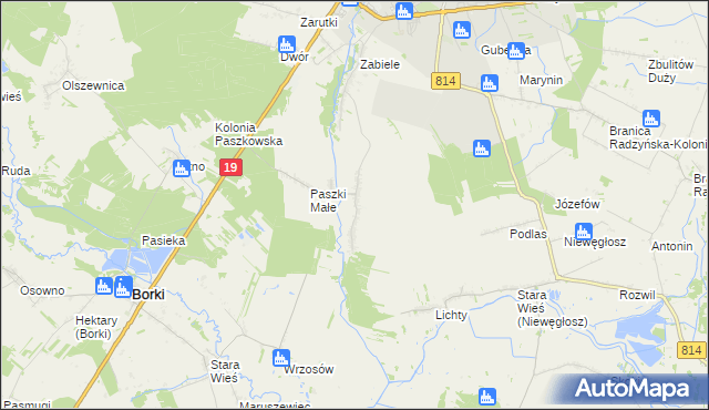 mapa Paszki Duże, Paszki Duże na mapie Targeo