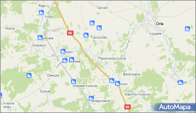 mapa Paszkowszczyzna, Paszkowszczyzna na mapie Targeo